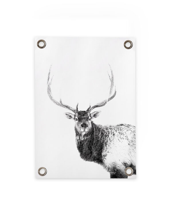 Outdoor poster deer black and white Villa Madelief